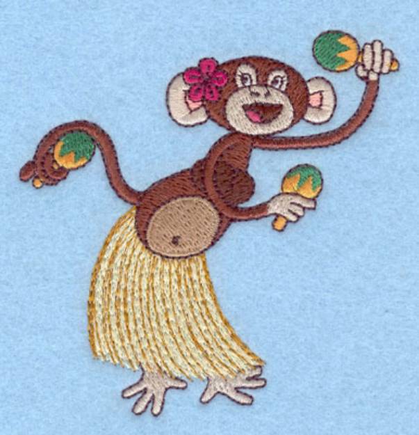 Picture of Hula Monkey Machine Embroidery Design