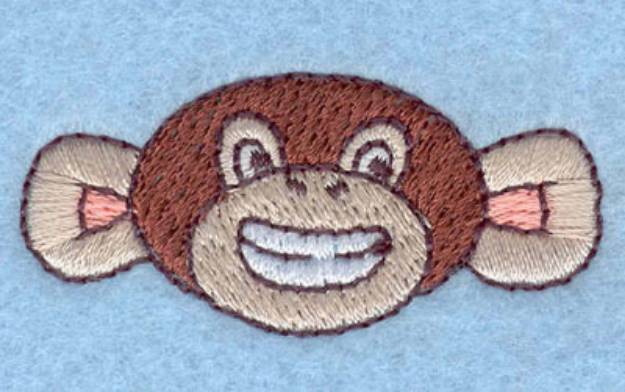 Picture of Smiling Monkey Face Machine Embroidery Design