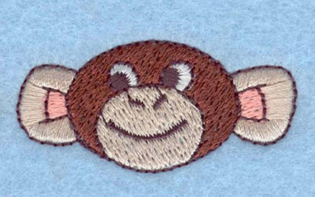 Picture of Smiling Monkey Head Machine Embroidery Design