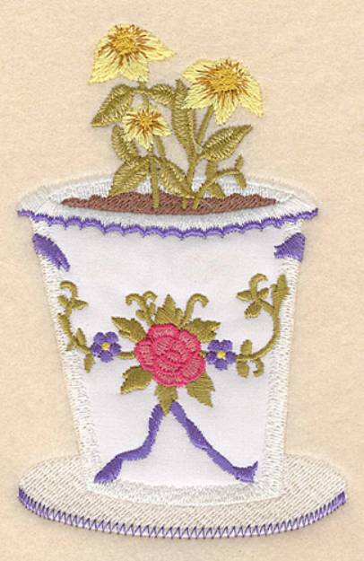 Picture of Flowerpot Applique Machine Embroidery Design