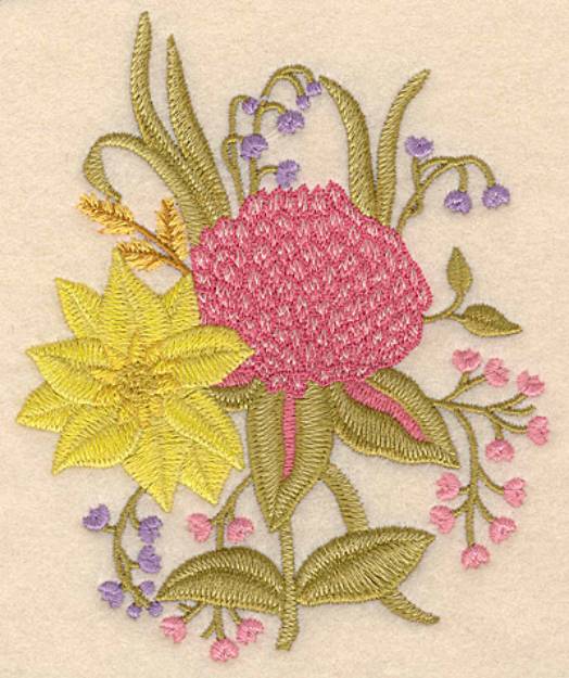 Picture of Wildflower Arrangement Machine Embroidery Design