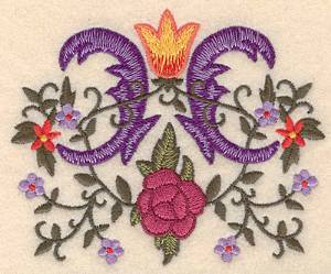 Picture of Decorative Floral Swirl Machine Embroidery Design