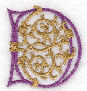 Picture of Festive Capital D Machine Embroidery Design
