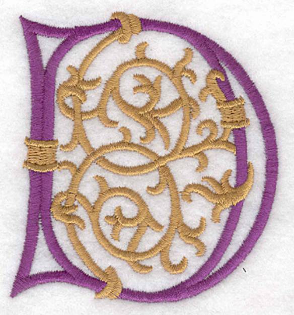 Picture of Festive Uppercase D Machine Embroidery Design