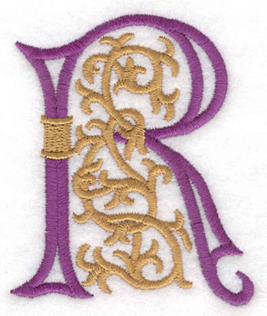 Picture of Festive Uppercase R Machine Embroidery Design