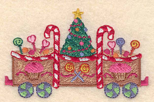 Picture of Gingerbread Holiday Train Machine Embroidery Design