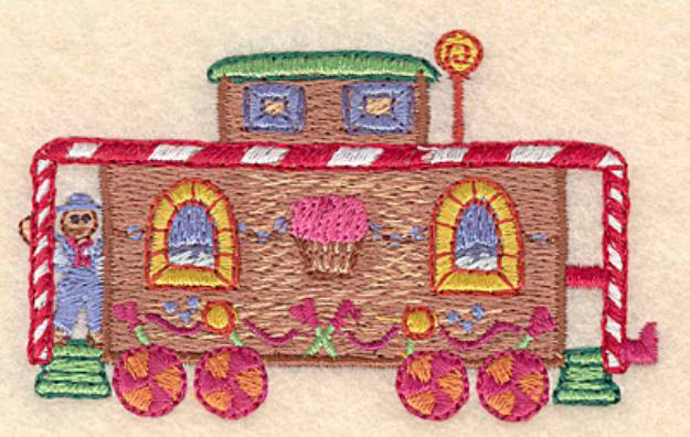 Picture of Gingerbread Caboose Machine Embroidery Design