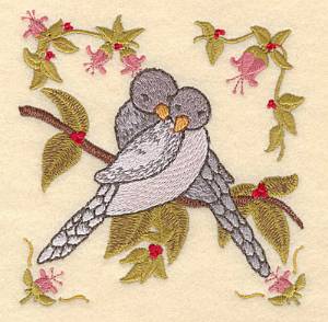 Picture of Two Turtle Doves Machine Embroidery Design