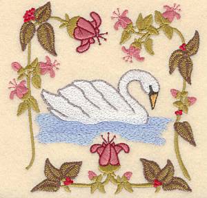 Picture of Seven Swans Swimming Machine Embroidery Design