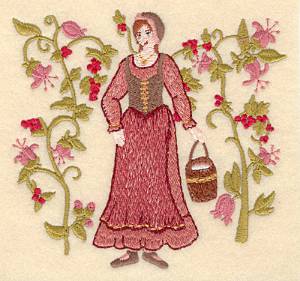 Picture of Eight Maids Amilking Machine Embroidery Design