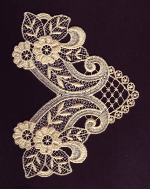 Picture of Floral Lace Decoration Machine Embroidery Design