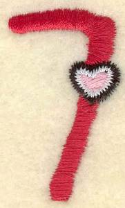 Picture of Number Seven And Heart Machine Embroidery Design