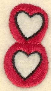 Picture of Number Eight And Heart Machine Embroidery Design