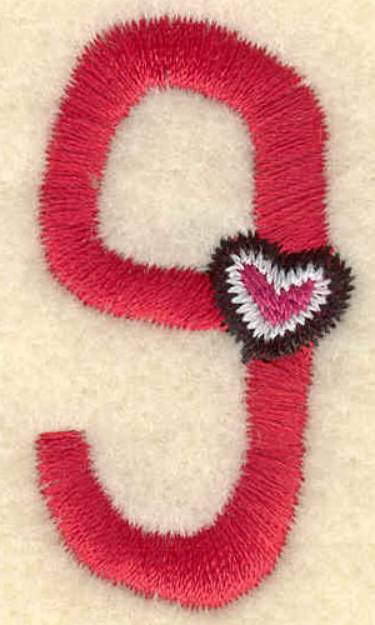 Picture of Number Nine And Hearts Machine Embroidery Design