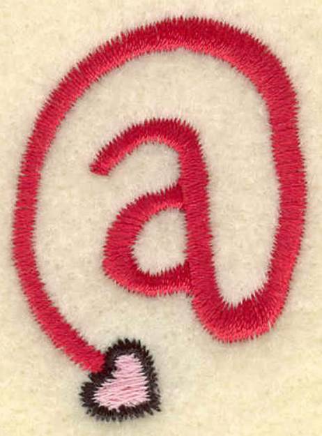 Picture of At Symbol And Heart Machine Embroidery Design