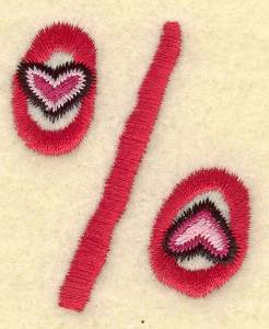 Picture of Percentage And Hearts Machine Embroidery Design