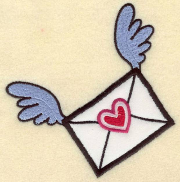 Picture of Flying Envelope Applique Machine Embroidery Design