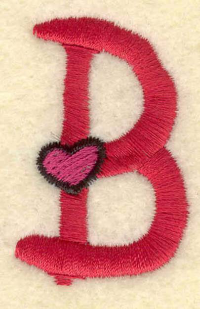 Picture of Heart And Uppercase B Machine Embroidery Design