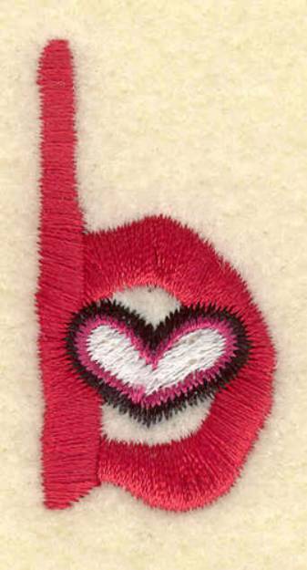 Picture of Heart And Lowercase b Machine Embroidery Design