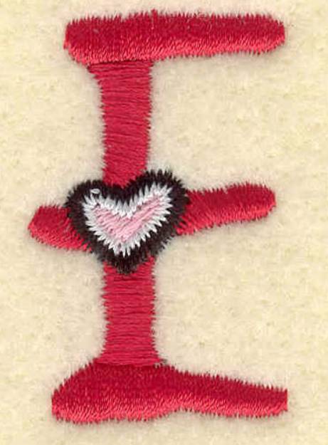 Picture of Heart And Uppercase E Machine Embroidery Design