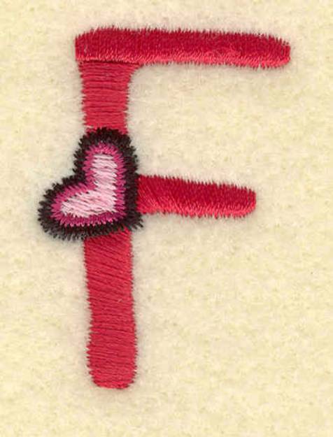 Picture of Heart And Uppercase F Machine Embroidery Design