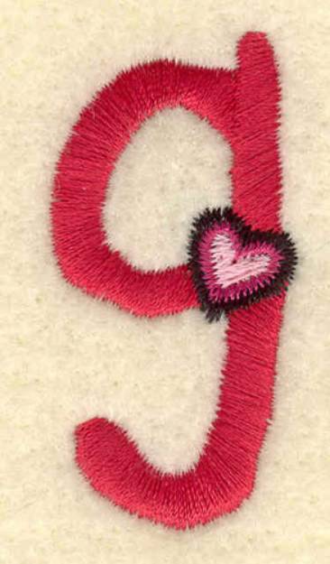 Picture of Heart And Lowercase g Machine Embroidery Design