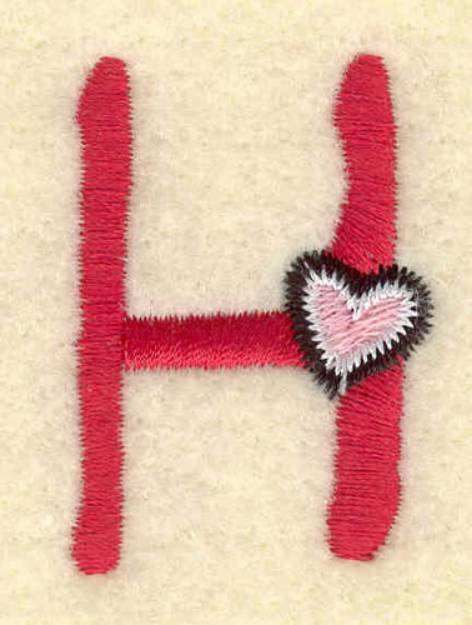 Picture of Heart And Uppercase H Machine Embroidery Design
