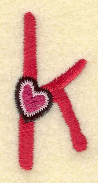 Picture of Heart And Lowercase k Machine Embroidery Design