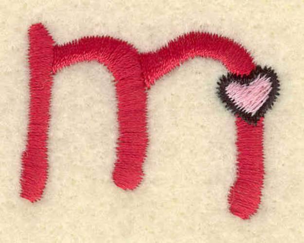 Picture of Heart And Lowercase m Machine Embroidery Design
