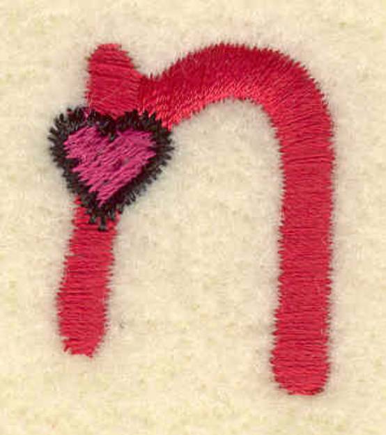 Picture of Heart And Lowercase n Machine Embroidery Design