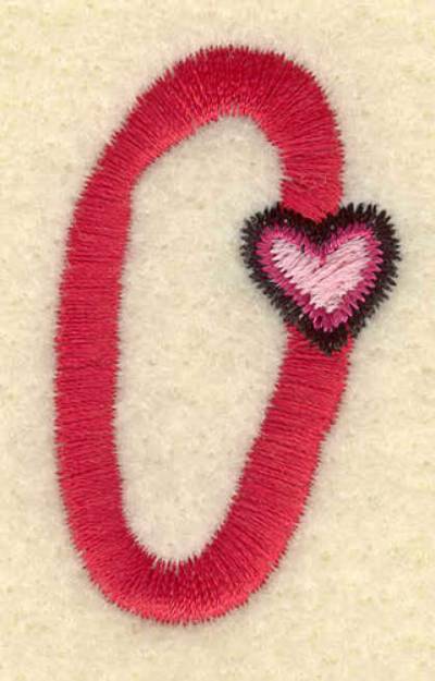 Picture of Heart And Uppercase O Machine Embroidery Design