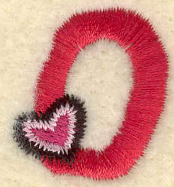 Picture of Heart And Lowercase o Machine Embroidery Design