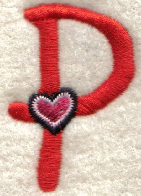 Picture of Heart And Uppercase P Machine Embroidery Design