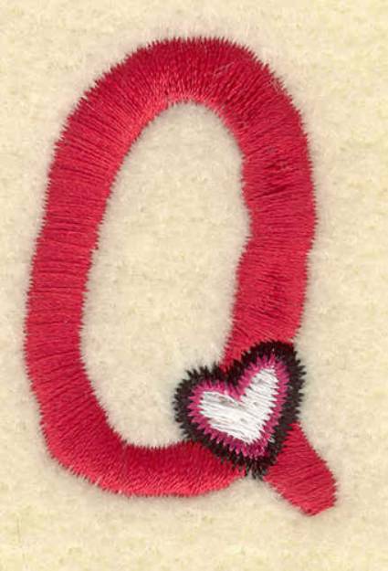 Picture of Heart And Uppercase Q Machine Embroidery Design