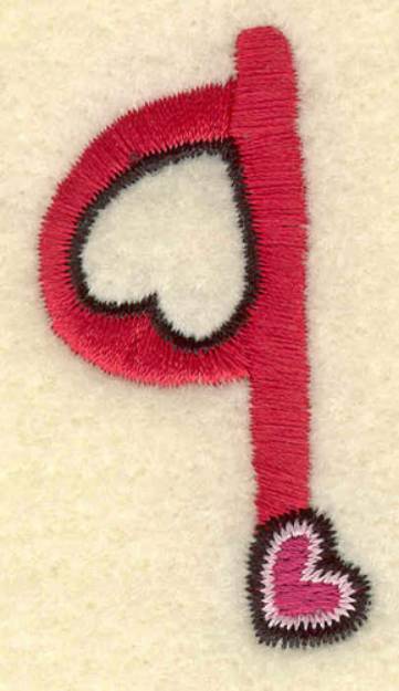 Picture of Heart And Lowercase q Machine Embroidery Design