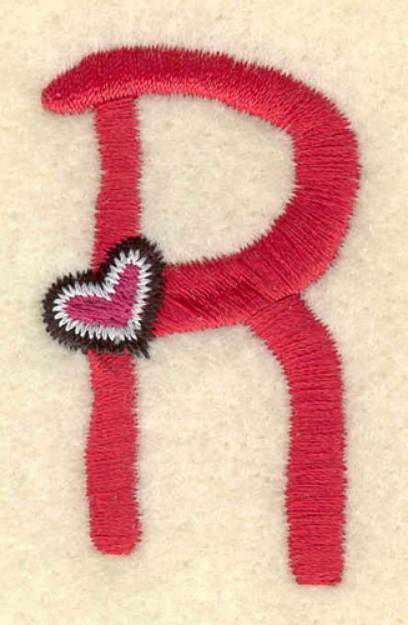 Picture of Heart And Uppercase R Machine Embroidery Design