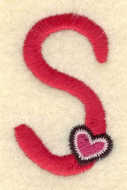 Picture of Heart And Uppercase S Machine Embroidery Design