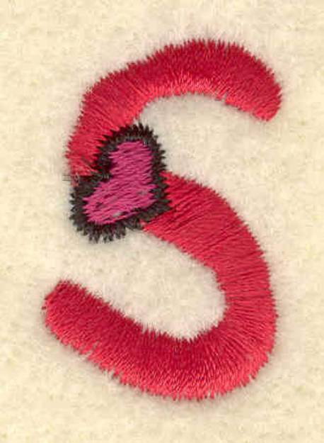 Picture of Heart And Lowercase s Machine Embroidery Design