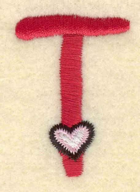 Picture of Heart And Uppercase T Machine Embroidery Design