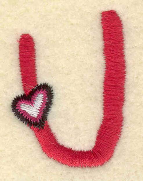 Picture of Heart And Uppercase U Machine Embroidery Design