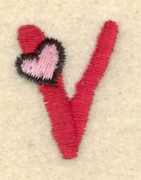 Picture of Heart And Lowercase v Machine Embroidery Design