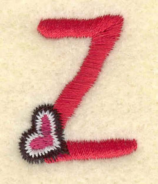 Picture of Heart And Lowercase z Machine Embroidery Design