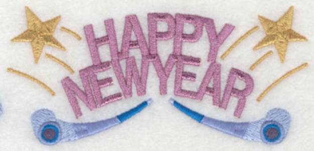 Picture of New Year Noisemakers Machine Embroidery Design