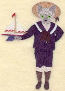 Picture of Sailor Boy Cat Machine Embroidery Design