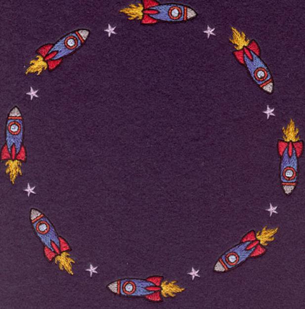 Picture of Rocket Ships Circle Machine Embroidery Design