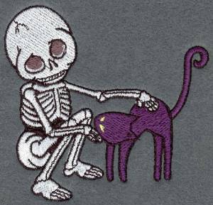 Picture of Skeleton  Cat Machine Embroidery Design