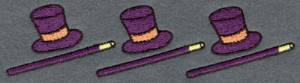 Picture of Top Hat And Canes Machine Embroidery Design