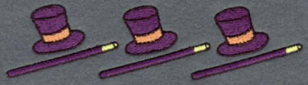 Picture of Top Hat And Canes Machine Embroidery Design