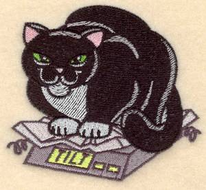 Picture of Cat On Scale Machine Embroidery Design