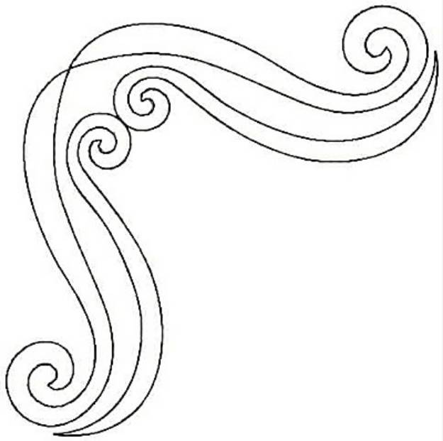 Picture of Corner Swirls Machine Embroidery Design